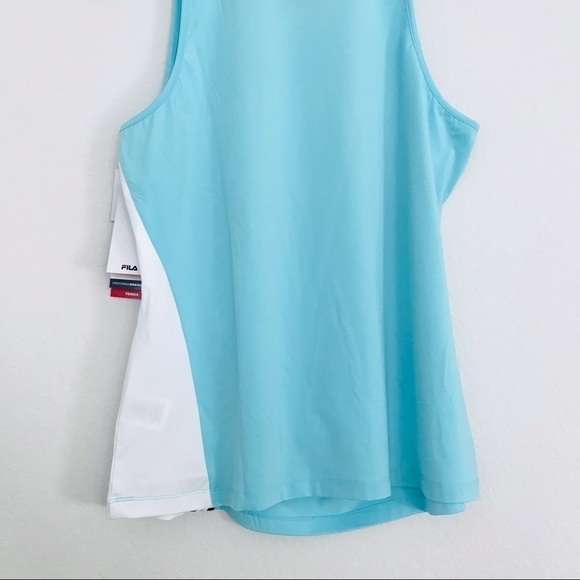 New! Fila Tennis Love Game Full Coverage Aqua Blue  UPF 50+ Tank Top - Picture 9 of 16